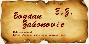 Bogdan Zakonović vizit kartica